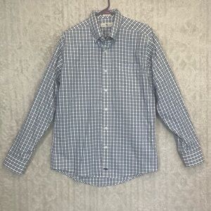 Men's Blue Checkered Dress Shirt